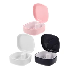 3 Pcs Portable Denture Soak Box Container for False Tooth Holder