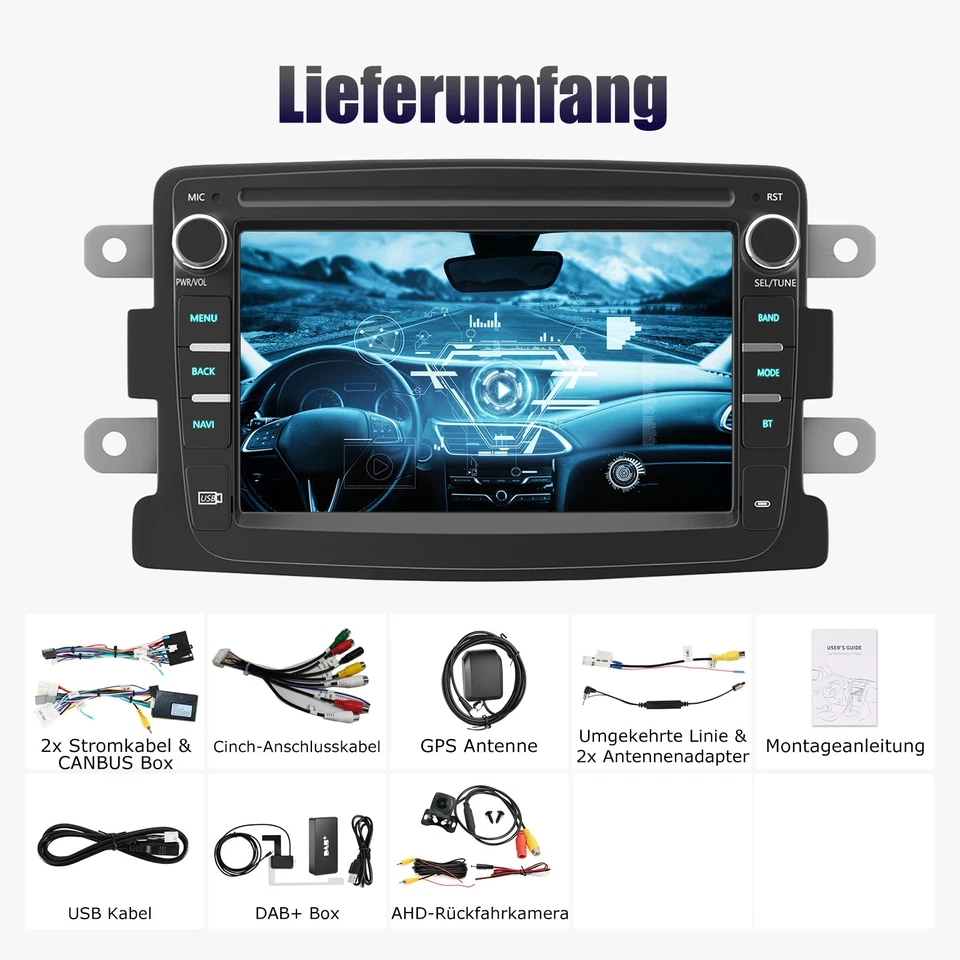 7" Android14 DAB+ Autoradio Navi SWC Für Renault Dacia Duster Logan Dokker Lodgy - Bild 4 von 4