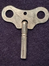 Vintage Unbranded Chrome/Brass Clock Winding Key - Size 3