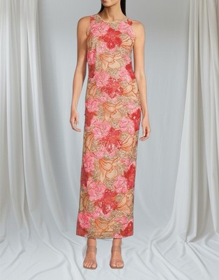 Muse by Marchesa Canna Sequin Crew Neck Sleeveless Pencil Dress Sz 12 NWT