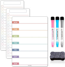 Magnetic Weekly Calendar for Refrigerator, Magnetic Menu Board Set for Fridge -