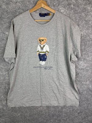 Polo Bear テニス Tシャツ グレー Polo Ralph Lauren Bear Shirt Large RLTC Tennis Short Sleeve Casual