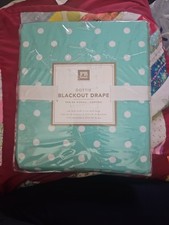Pottery Barn Teen Dottie Blackout 52" X 84" Pool Green Panel Curtain Polka Dots