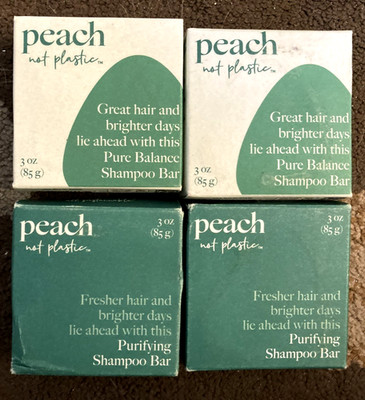 Peach not plastic Hair shampoo Purifying 4 bars pure balance green