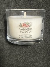 Yankee Candle 1.3 oz Clear Mini Jar Candle - White Spruce Grapefruit Scent NWOB