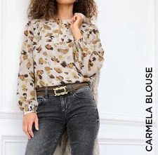 Cabi New NWT Carmela Blouse #4820 ivory brown green XS - XXL Was $99