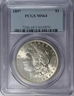 1897 P Morgan Silver Dollar PCGS MS-64