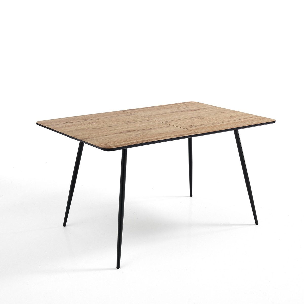 Table extensible de salle à manger Den en bois de chêne et métal
