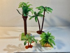 Lot of assorted different size plastic Tropical trees. Diorama or playset.
