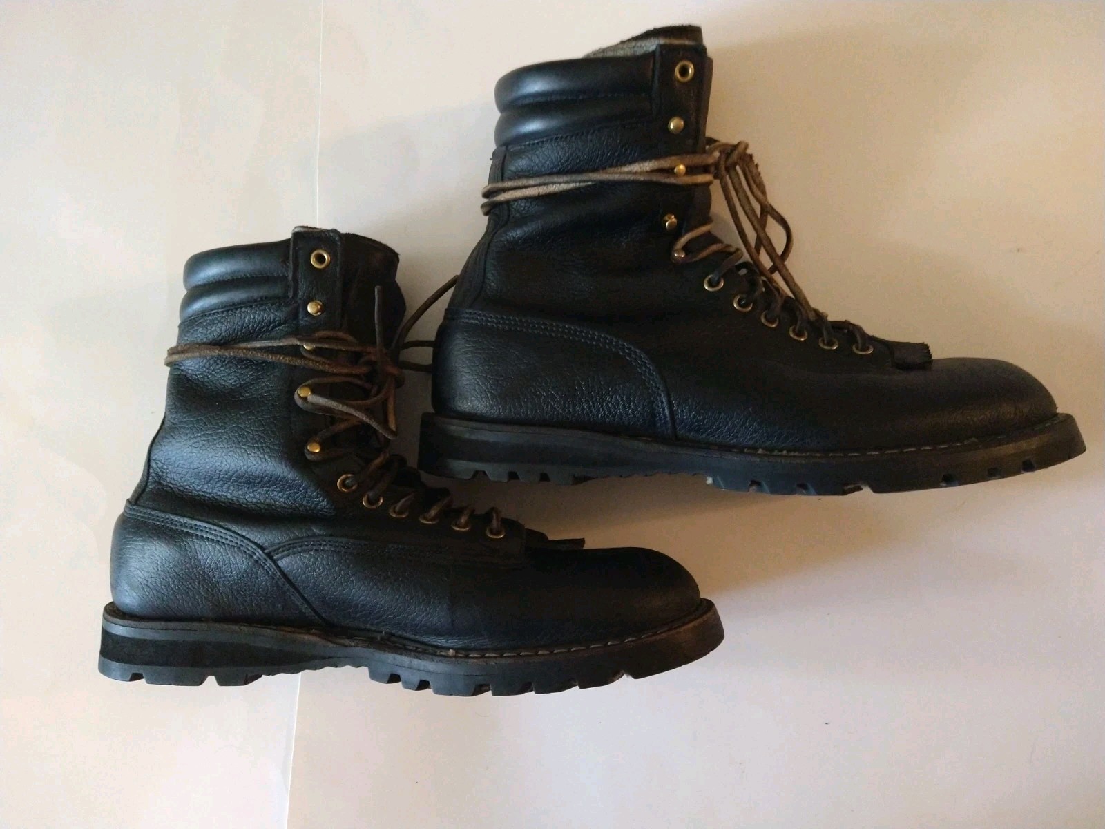 White's Boots Men's 12 D Black 1610 Peppled Leather Lined Work Boot USA Rare image 7