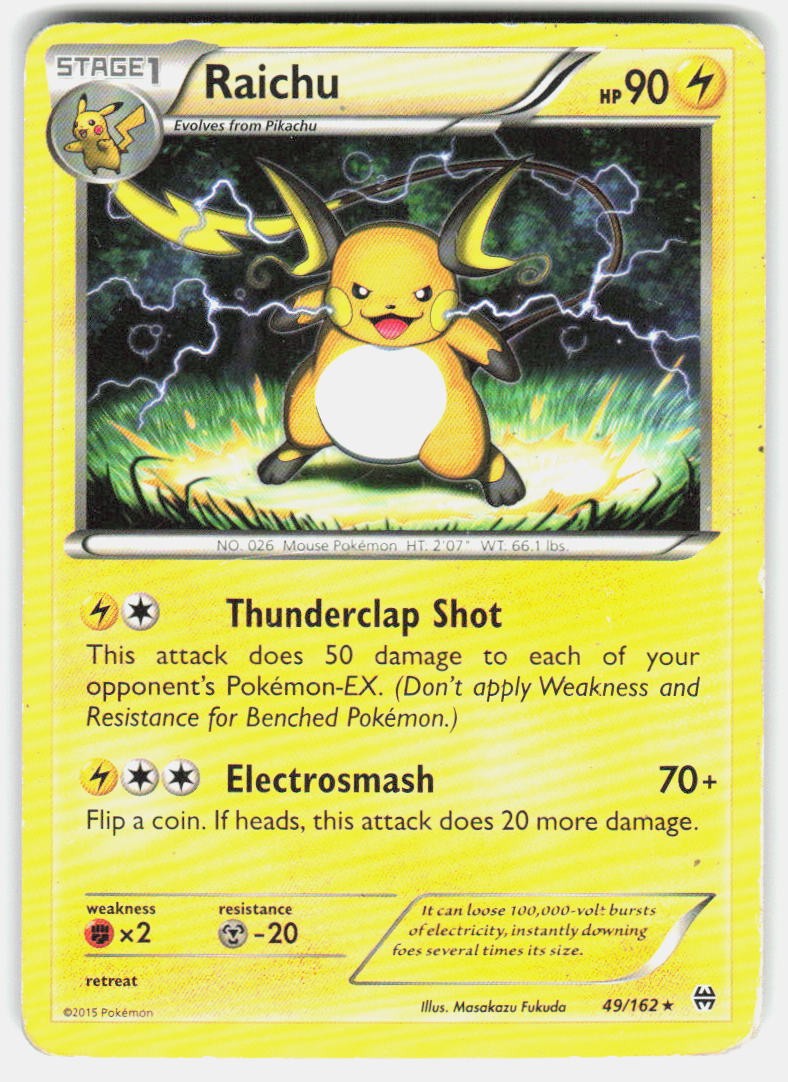RAICHU 49/162 RARE BREAKTHROUGH POKEMON HP
