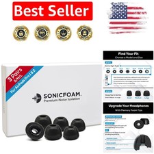 6-Pack Black Memory Foam Earbud Tips for AirPods Pro - Ultimate Sound Experience