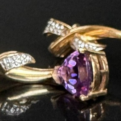 GELBGOLD AMETHYST UND DIAMANT OHRHÄNGER HIMMEL