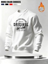Autumn Winter Men'S Thickened Fleece Round Neck Sweatshirt Retro Distressed OR
