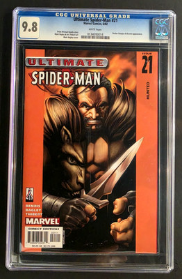 ULTIMATE SPIDER-MAN #21 CGC 9.8 (2002) Doc Ock Kraven Finale Bendis Bagley