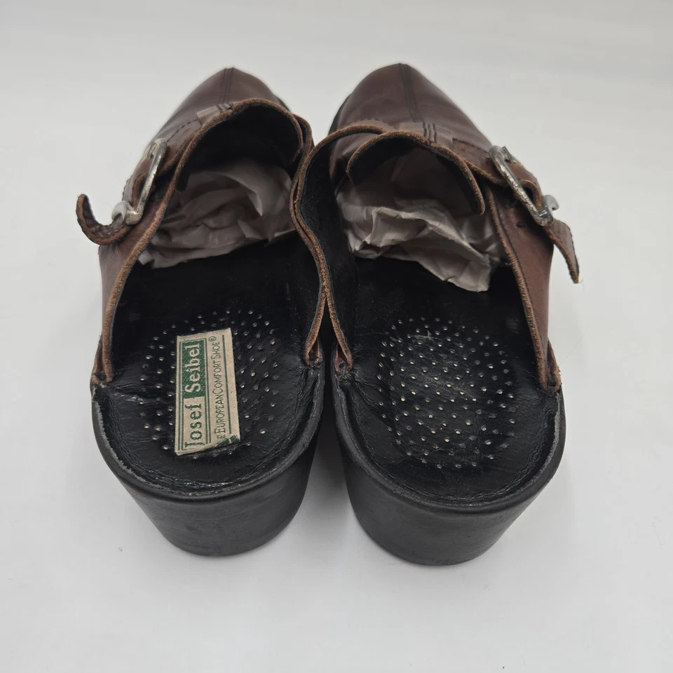 Josef Seibel Womens 42 US 11 Clog Mules Comfort Multicolor Slip On Brown Leather - Image 4 of 4