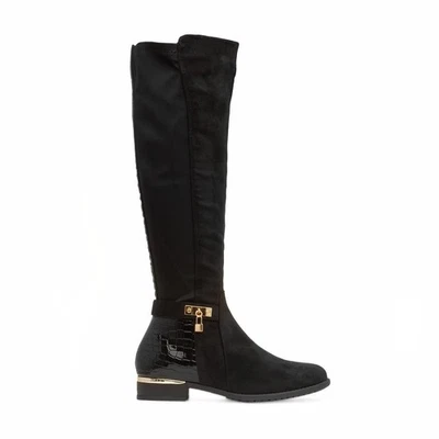 Truffle Collection Womens Boots Black Knee High Block Heel Natalie SIZE