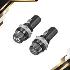 2 x Screw Cap Panel Mounted 6 x 30mm Fuse Holder AC 125V/15A 250V/10A Black