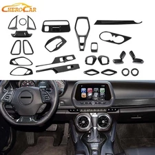 26pc Carbon Fiber Interior Set Decor Cover Trim Kit Overlay For Chevy Camaro 17+