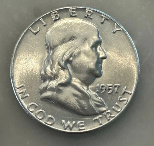 1957-P Franklin Half Dollar - BU - Brilliant Uncirculated - 90% Silver