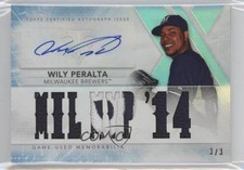 2015 Topps Triple Threads Relics Sapphire 3/3 Wily Peralta #TTAR-WP3 Auto 2a9