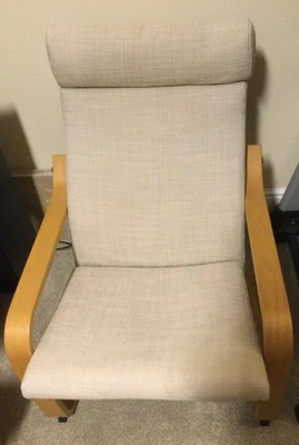 Armchair with Footstool – Beige
