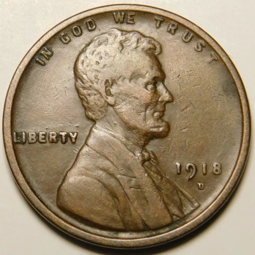 1918 D Lincoln Wheat Cent Penny VF-EF   "Actual Coin Pictured"