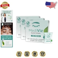 Adult Eyelid Cleanser 90 Wipes: Fragrance Free, Exfoliating, Soothing Irritation