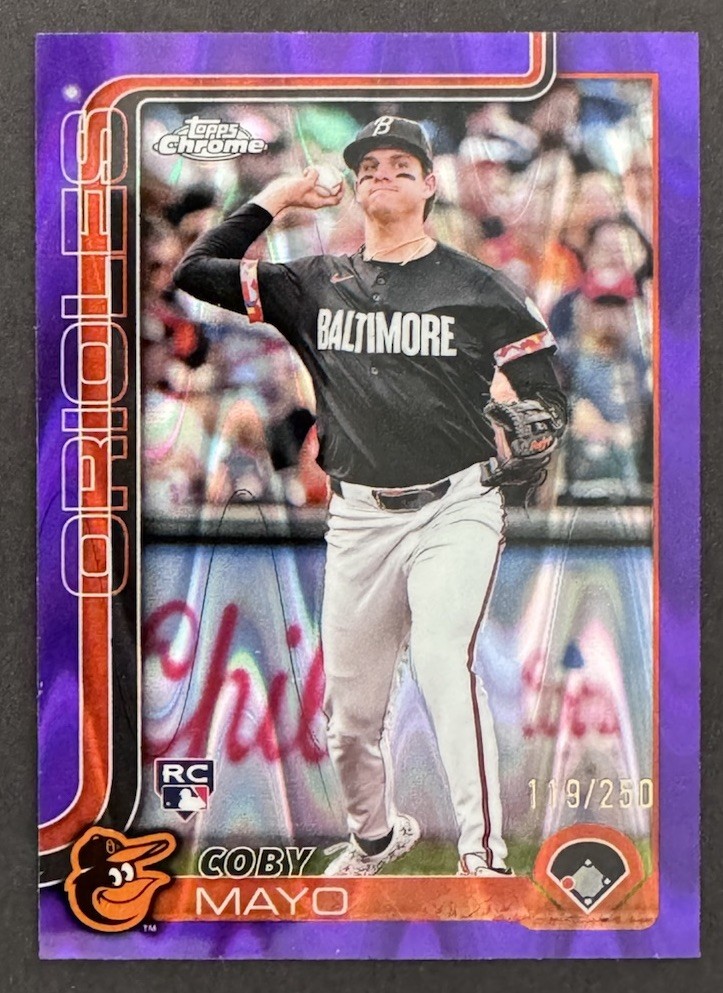 2025 Topps Chrome - Coby Mayo #120 Purple Raywave Refractor /250 (RC)
