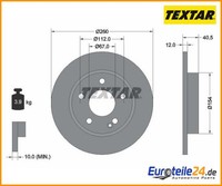 2 St. Bremsscheibe Pro Textar 92091203 FüR Mercedes-Benz
