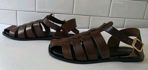 Banana Republic MIVANO Brown Leather FISHERMAN'S Sandal Sz 7 ITALY $199 NWT - Picture 2 of 6