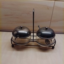 Fr&uuml;hst&uuml;cks Garnitur Marmeladen Garnitur 2 Gl&auml;ser mit St&auml;nder gebraucht