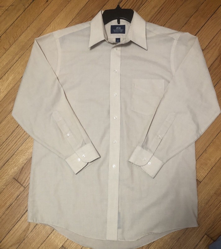 NwOt Mens Stafford Wrinkle Free Chest Pocket Chiffon Dress Shirt Size 16-32/33