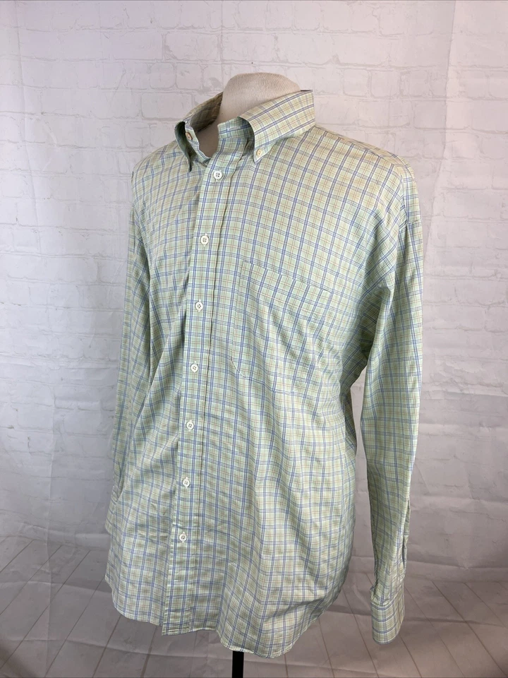 Camisa de vestir Burberry de algodón a cuadros verde para hombre TALLA XXL $695 Foto 3 de 4