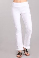 Chatoyant Plus Size White With Fringe Pant 1XL Made In The USA