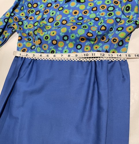 Maxi Vestido Floral De Colección Años 60 70 Cintura Imperio Crochet Ribete Talla S Algodón Hecho en Casa - Imagen 7 de 13