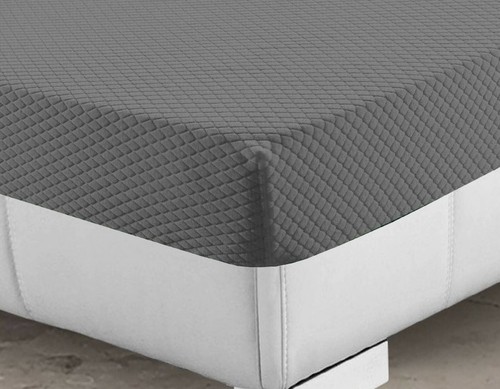 PROTEGGI MATERASSO LENZUOLO CON ANGOLI SPUGNA JACQUARD COPRIMATERASSO MATRIMONIALE KING GRIGIO - Foto 4 di 6