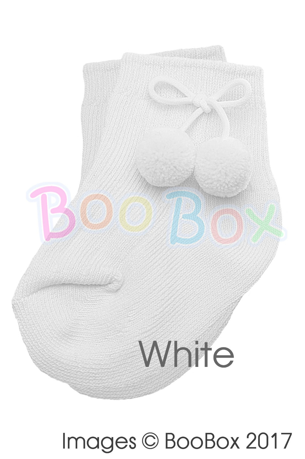 Baby Girls & Baby Boys Spanish Style Pex Ankle Pom Pom Socks NB(EU15