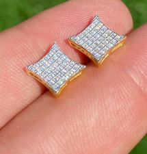 2Ct Round Cut Lab-Created Diamond Stud Kite Shape Earring 14kYellow Gold Plated