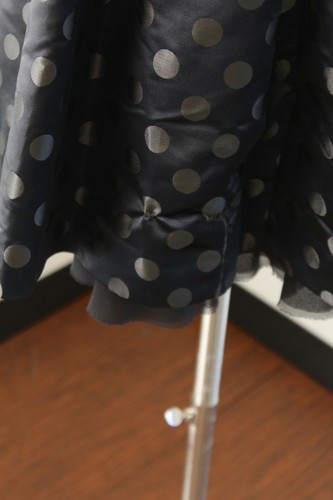 Vtg Betsey Johnson Black Polka Dot Empire Waist Pleated Dress Size 4 Cocktail - Picture 8 of 10