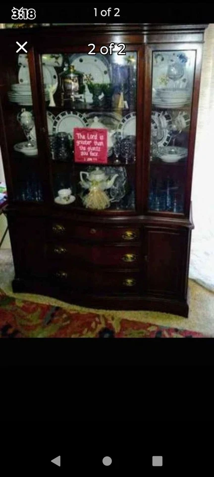 Gabinete China Por Drexel Vintage Años 30 Patrimonio Estilo Federal Colección T.Scott Foto 2 de 3