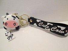 CUTE COW RUBBER KEYCHAIN PURSE CLIP