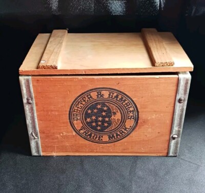 P&G Ivory Soap Wood Box Shipping Crate Procter & Gamble Advertising Moon & Stars