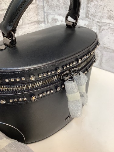 Coach Selena Gomez Trail Bag Crystal Embellishment New Rare Black Gunmetal NWT - Picture 14 of 16