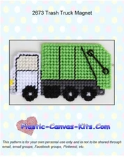 Trash Truck Magnet-Plastic Canvas Pattern or Kit