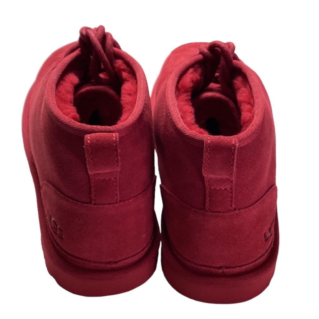 UGG Chukka Boots Shoes Mens 12 Red Neumel Suede Sheepskin 