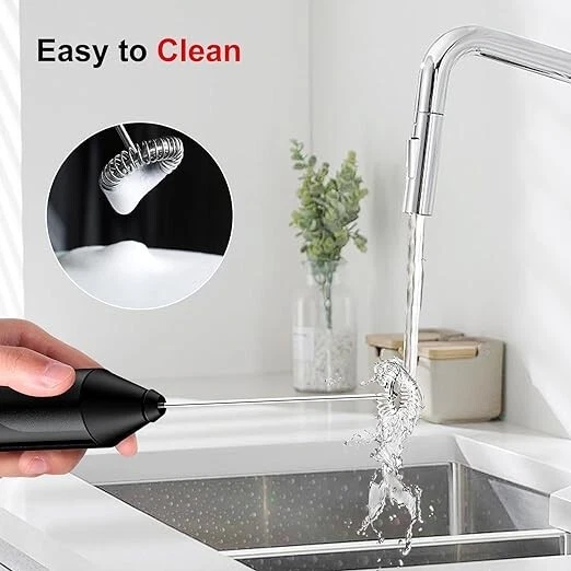 Milk Frother Handheld, Electric Foam Maker with Stainless Steel Whisk, Hand D...