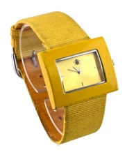 Oui Bee Art Honey Bee Yellow Rectangle Watch w NEW BATT