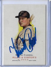Miguel Cabrera Autographed 2007 Topps Allen and Ginter Card 9