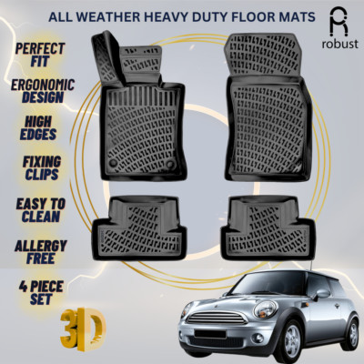 Carsio Carpet Car Mats For MINI 2006 to 2013 (R56) with Union Jack Flag